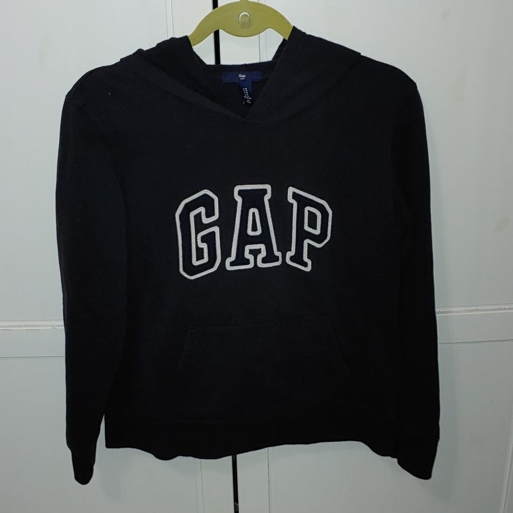 GAP Factory black  sweatshirt hoodie with Kangaroo pocket Sz S EUC